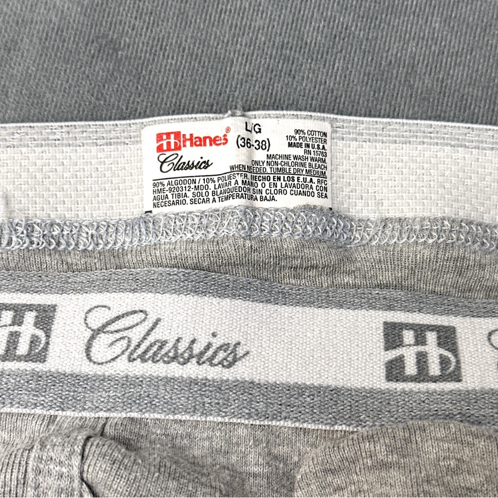 Vintage Hanes Classic Gray Men's Briefs Underwear Size Large 36-38 USA Made - Picture 4 of 5